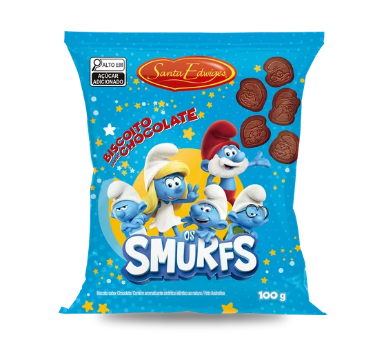 Biscoito Recheado Smurfs Chocolate 100g