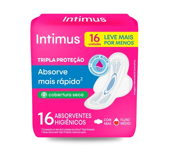 Absorvente Intimus com Abas Seco Leve 16 Pague 14