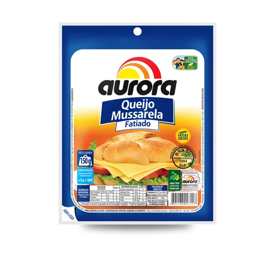 Queijo Muçarela Aurora Fatiado 150g