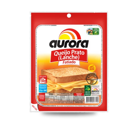 Queijo Prato Aurora Fatiado 150g