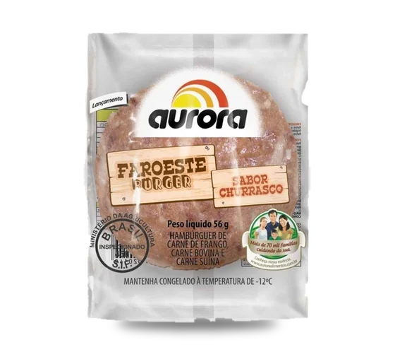 Hambúrguer Aurora Frango/Suíno 56g