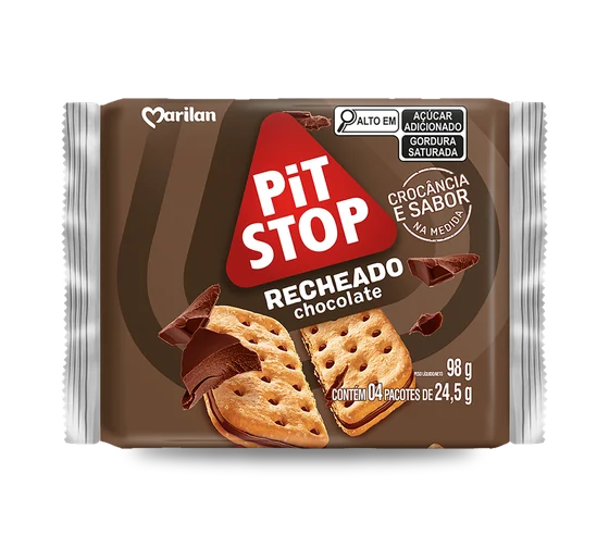 Biscoito Recheado Marilan Pit Stop Chocolate 98g