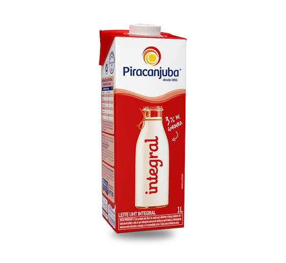 Leite Longa Vida Piracanjuba Integral Tampa Rosca 1L
