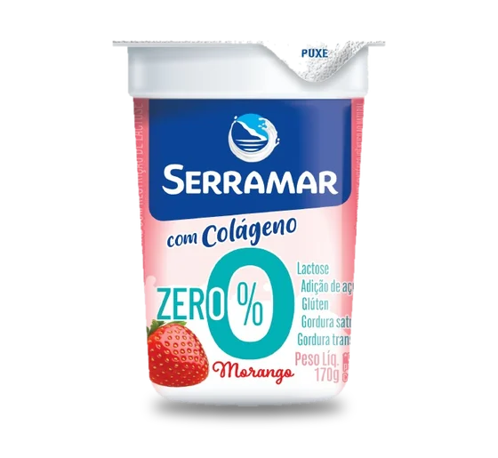 Iogurte Zero com Colágeno Serramar Morango 170g